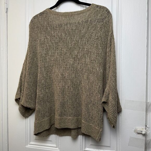 Classiques Entier Silk Linen Blend Sweater Womens Medium Knit Coastal Dolman - Picture 6 of 7